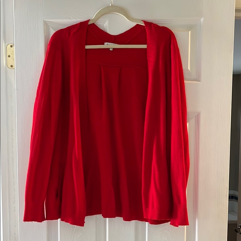 Skies Are Blue Red Cardigan Sweater